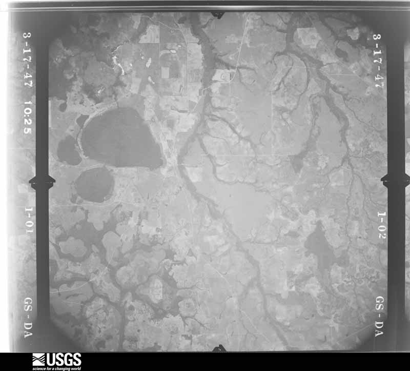 U.S. Geological Survey aerial photograph, 1947-03-17, scale 1:43200