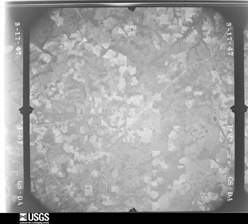 U.S. Geological Survey aerial photograph, 1947-03-17, scale 1:43200