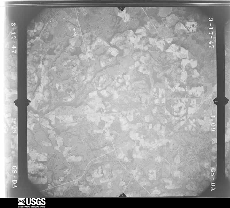 U.S. Geological Survey aerial photograph, 1947-03-17, scale 1:43200