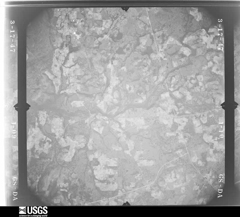 U.S. Geological Survey aerial photograph, 1947-03-17, scale 1:43200