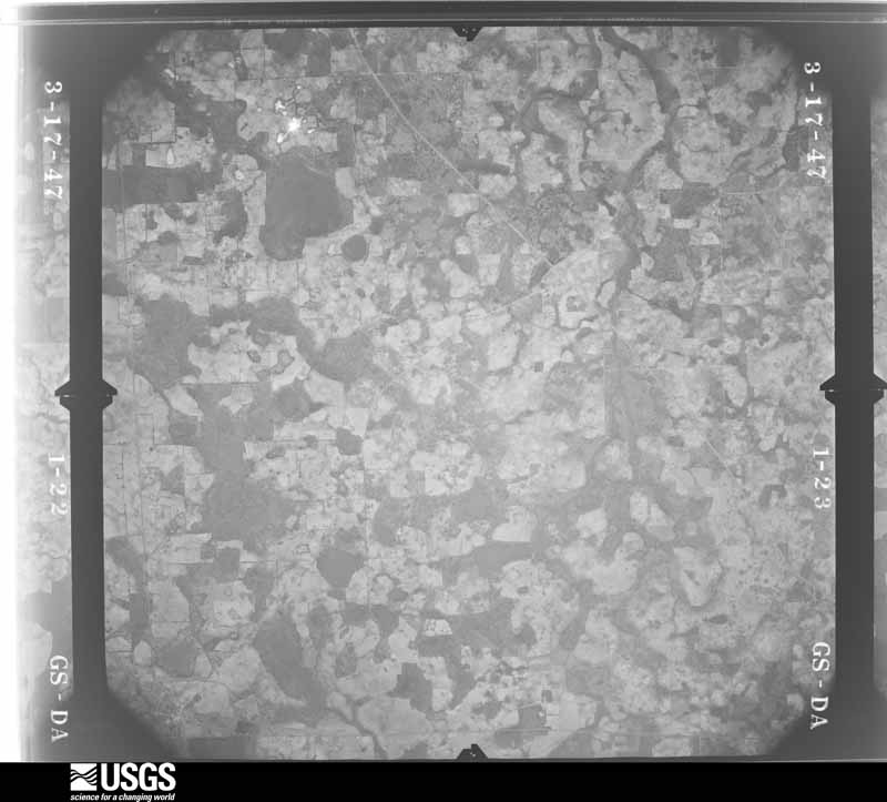 U.S. Geological Survey aerial photograph, 1947-03-17, scale 1:43200