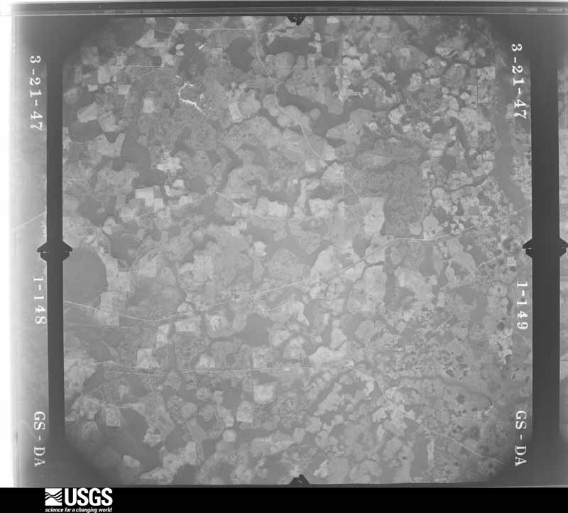 U.S. Geological Survey aerial photograph, 1947-03-21, scale 1:43200