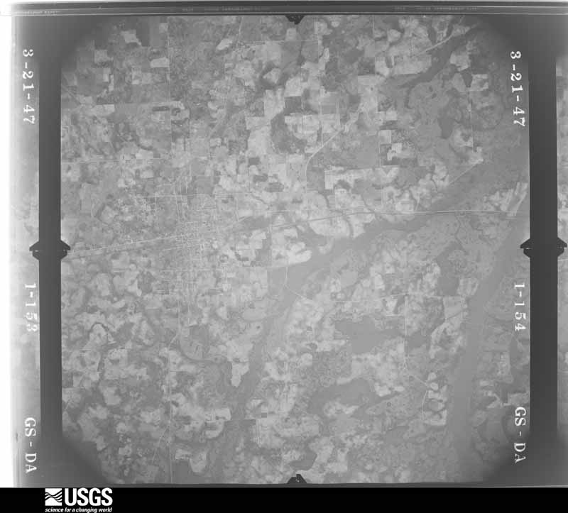 U.S. Geological Survey aerial photograph, 1947-03-21, scale 1:43200