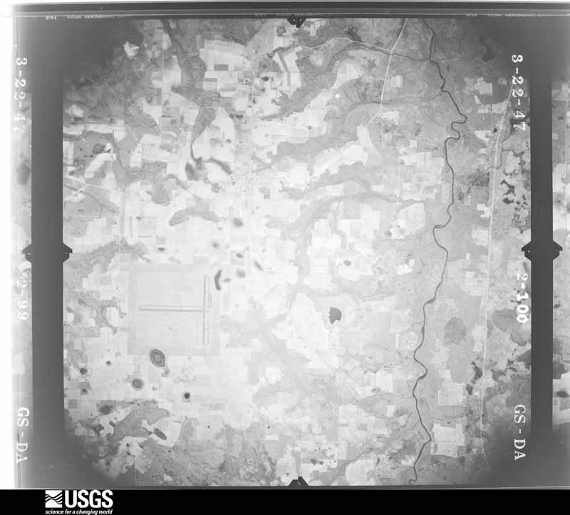 U.S. Geological Survey aerial photograph, 1947-03-22, scale 1:43200