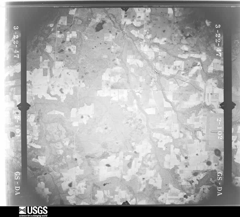 U.S. Geological Survey aerial photograph, 1947-03-22, scale 1:43200