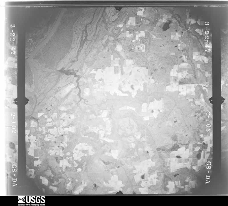 U.S. Geological Survey aerial photograph, 1947-03-22, scale 1:43200