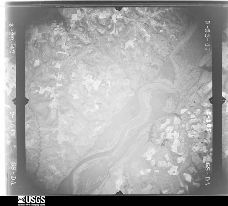 U.S. Geological Survey aerial photograph, 1947-03-22, scale 1:43200