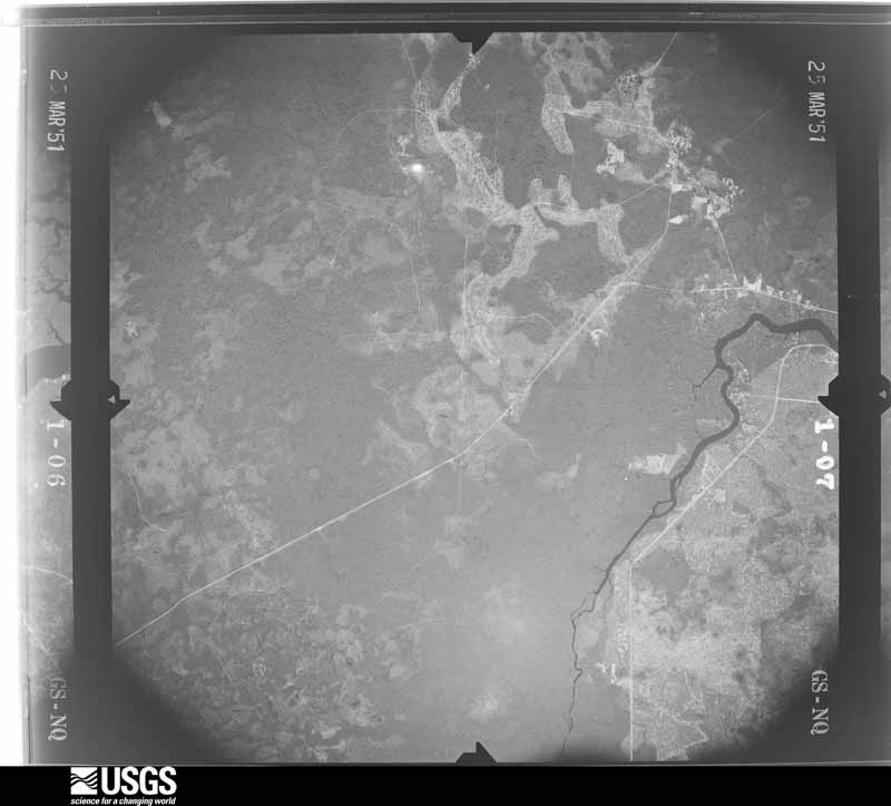 U.S. Geological Survey aerial photograph, 1951-03-25, scale 1:32800
