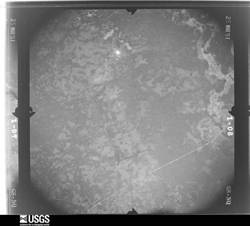 U.S. Geological Survey aerial photograph, 1951-03-25, scale 1:32800
