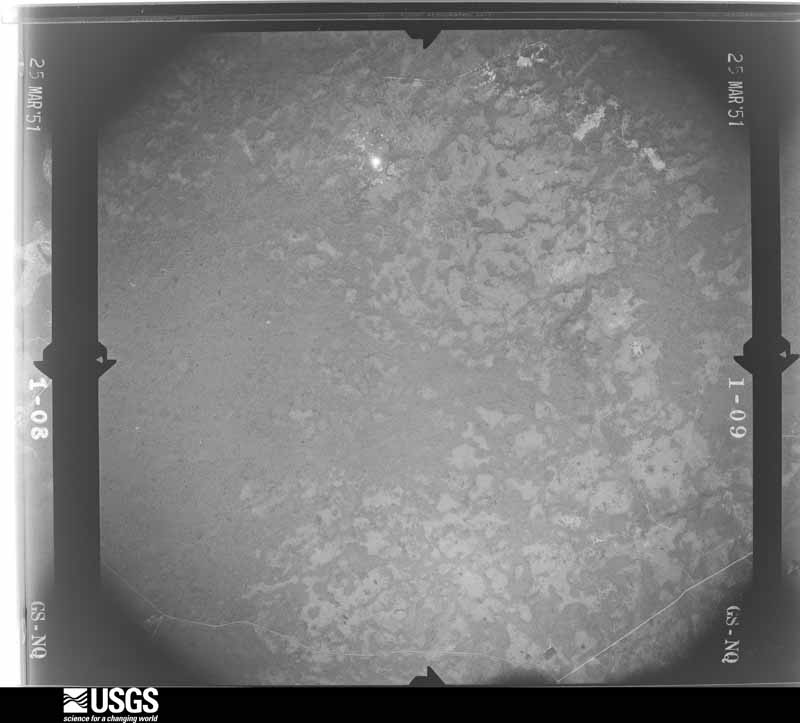 U.S. Geological Survey aerial photograph, 1951-03-25, scale 1:32800