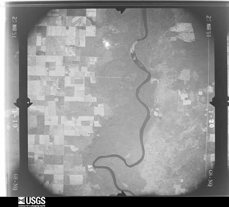 U.S. Geological Survey aerial photograph, 1951-03-25, scale 1:32800
