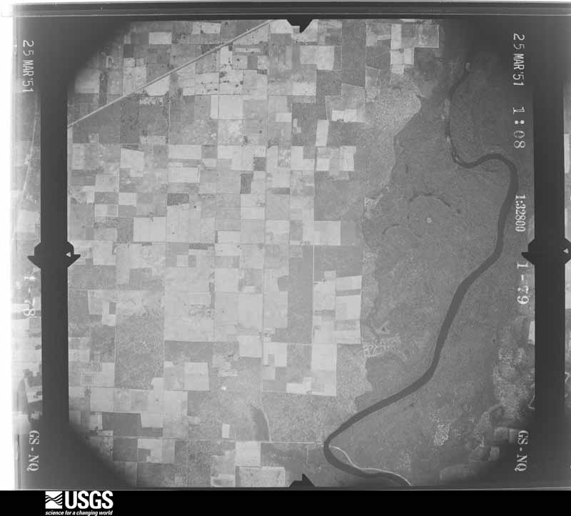 U.S. Geological Survey aerial photograph, 1951-03-25, scale 1:32800