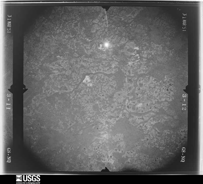 U.S. Geological Survey aerial photograph, 1951-03-31, scale 1:32800