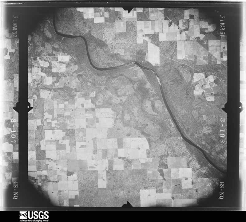 U.S. Geological Survey aerial photograph, 1951-03-31, scale 1:32800