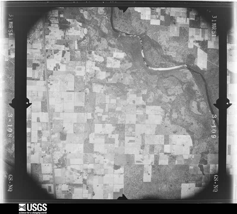 U.S. Geological Survey aerial photograph, 1951-03-31, scale 1:32800
