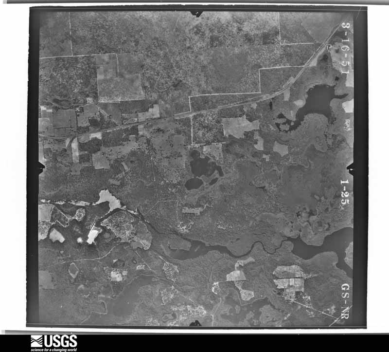 U.S. Geological Survey aerial photograph, 1951-03-16, scale 1:24000