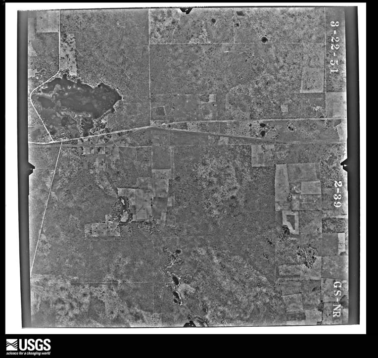 U.S. Geological Survey aerial photograph, 1951-03-22, scale 1:24000