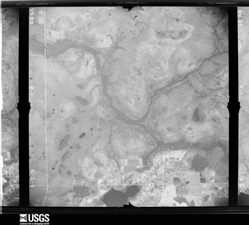 U.S. Geological Survey aerial photograph, 1951-03-02, scale 1:28400
