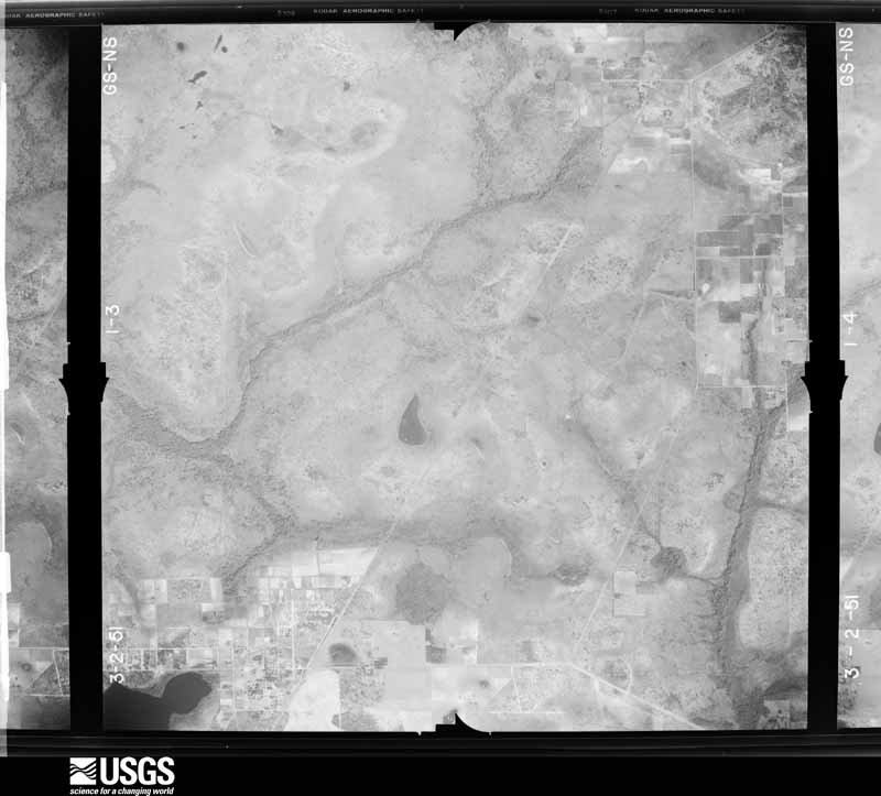 U.S. Geological Survey aerial photograph, 1951-03-02, scale 1:28400