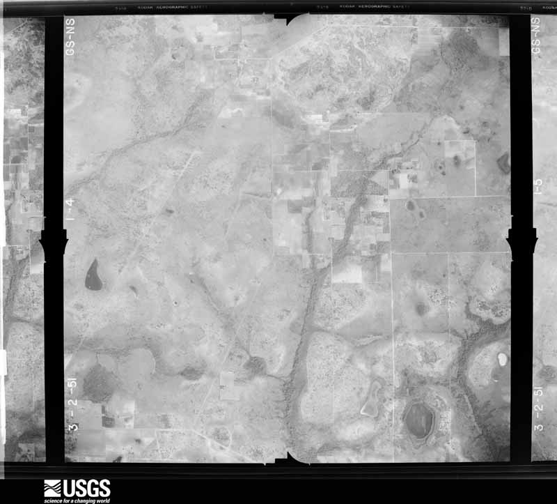 U.S. Geological Survey aerial photograph, 1951-03-02, scale 1:28400