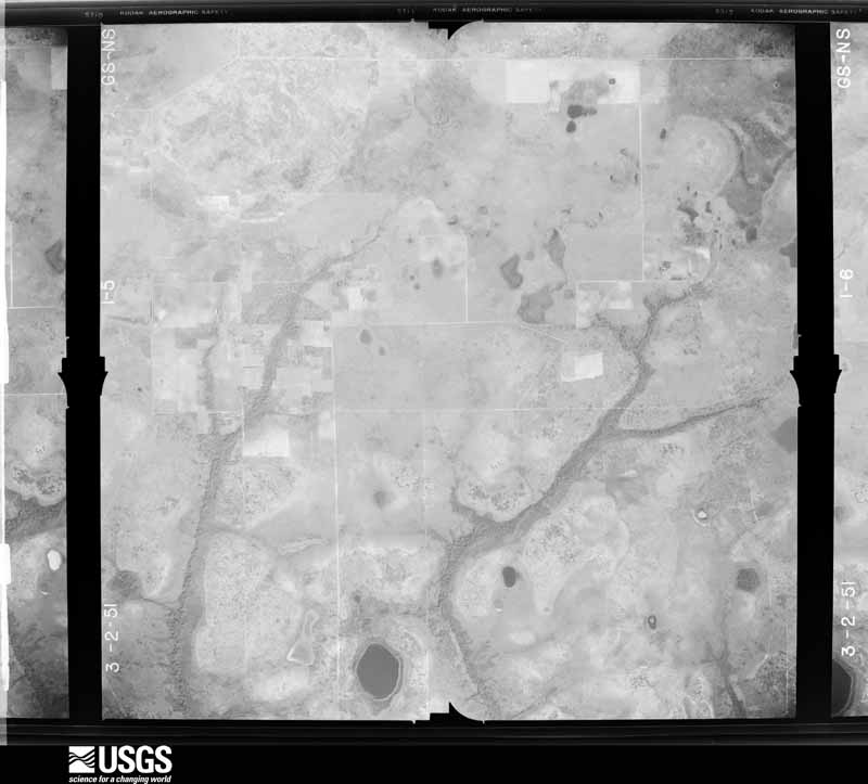 U.S. Geological Survey aerial photograph, 1951-03-02, scale 1:28400