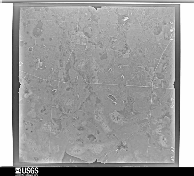 U.S. Geological Survey aerial photograph, 1951-03-18, scale 1:28400