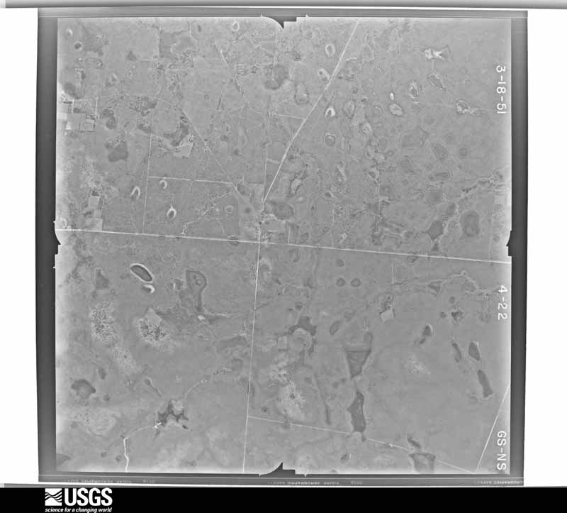 U.S. Geological Survey aerial photograph, 1951-03-18, scale 1:28400