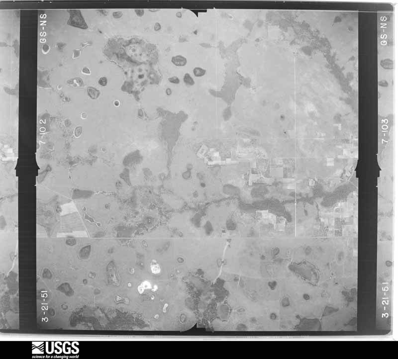 U.S. Geological Survey aerial photograph, 1951-03-21, scale 1:28400
