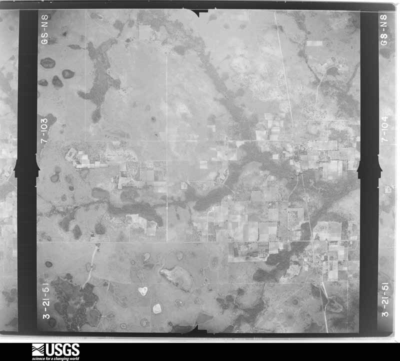 U.S. Geological Survey aerial photograph, 1951-03-21, scale 1:28400