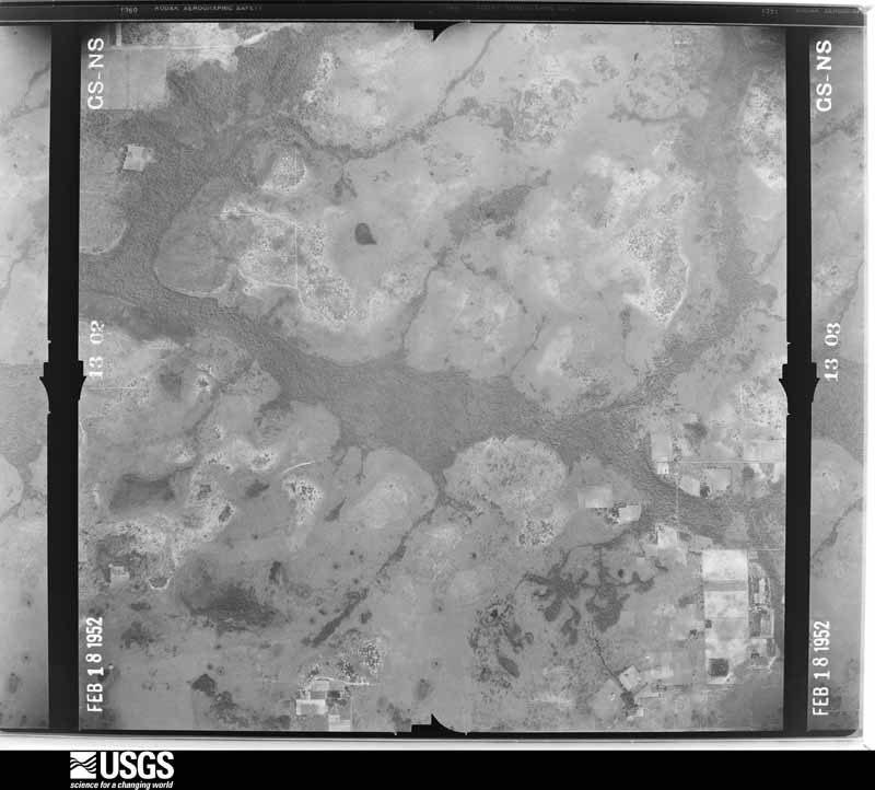U.S. Geological Survey aerial photograph, 1952-02-18, scale 1:28400