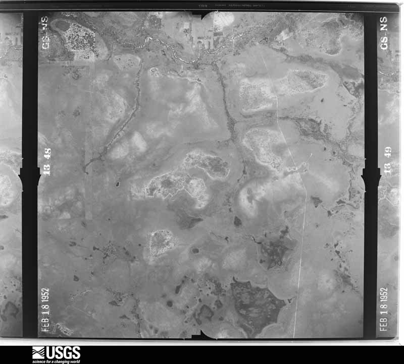 U.S. Geological Survey aerial photograph, 1952-02-18, scale 1:28400