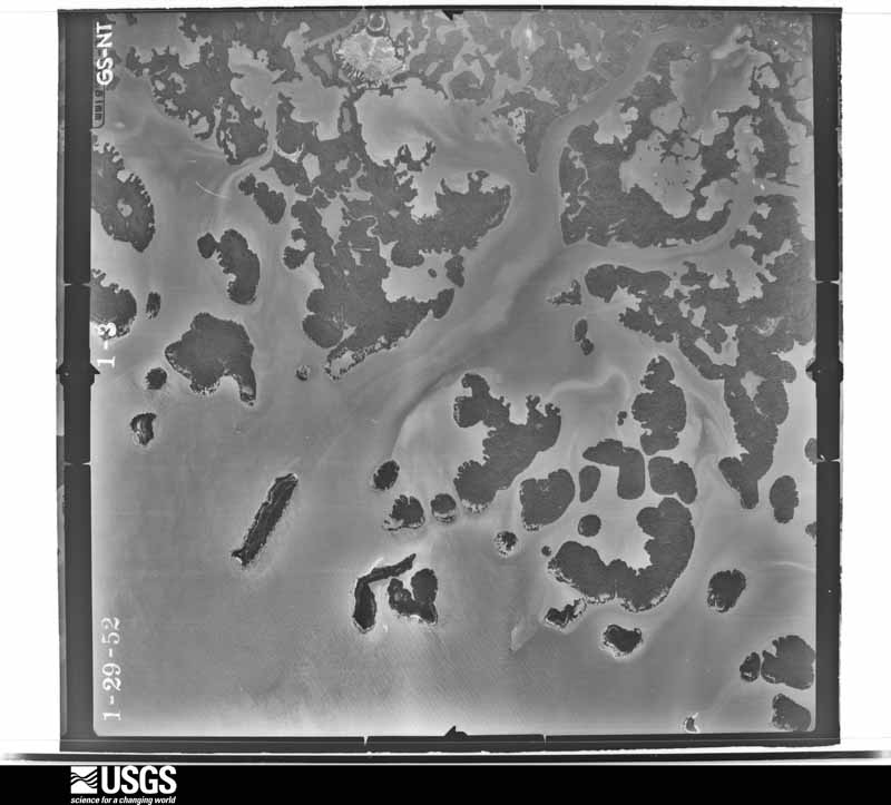 U.S. Geological Survey aerial photograph, 1952-01-29, scale 1:28400