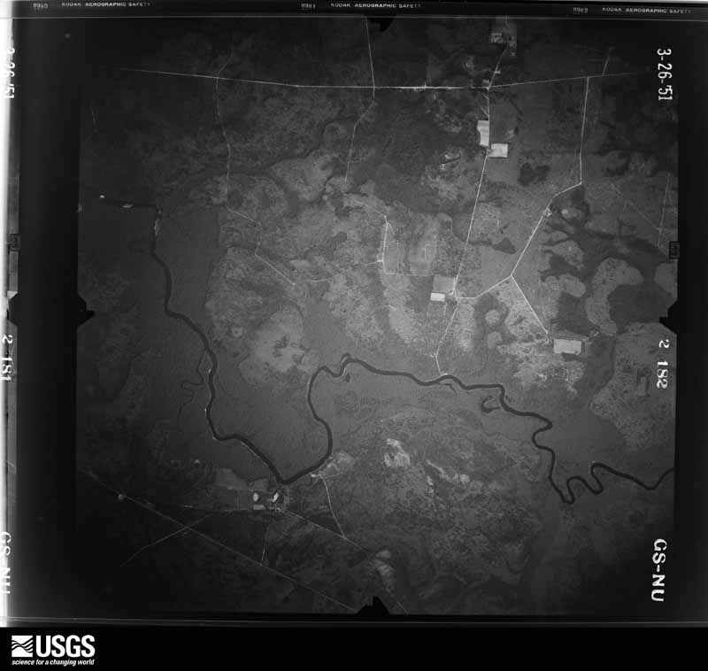 U.S. Geological Survey aerial photograph, 1951-03-26, scale 1:32800