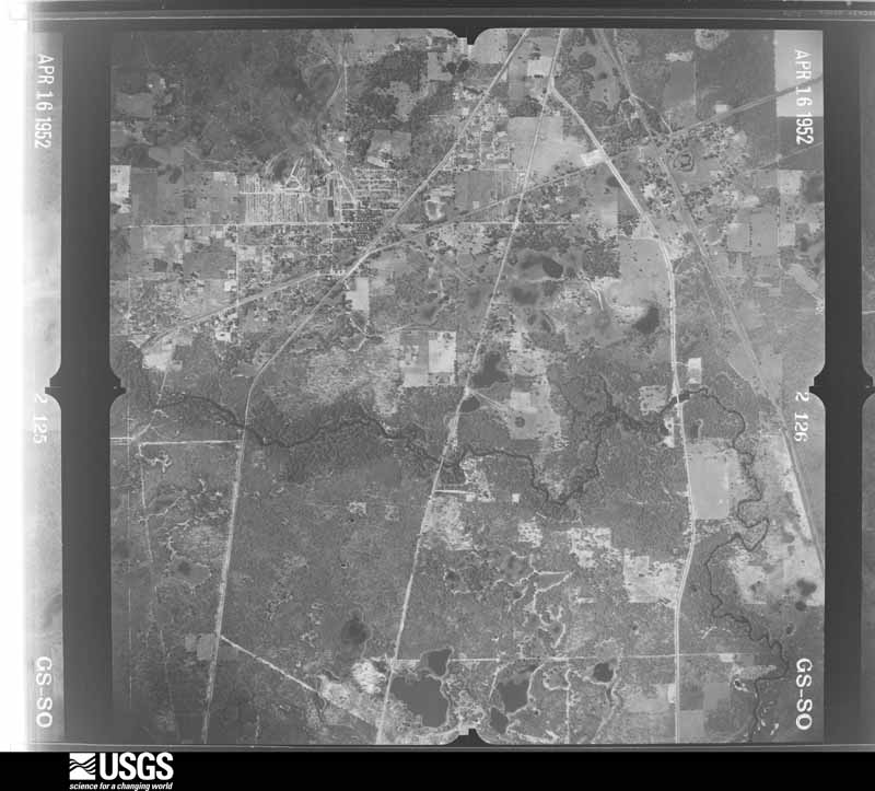 U.S. Geological Survey aerial photograph, 1952-04-16, scale 1:23600