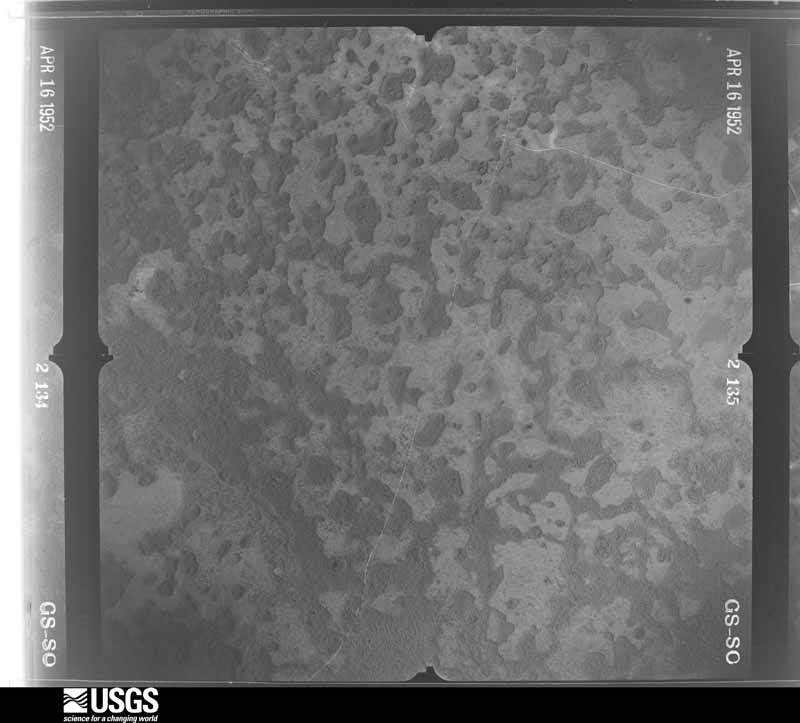 U.S. Geological Survey aerial photograph, 1952-04-16, scale 1:23600