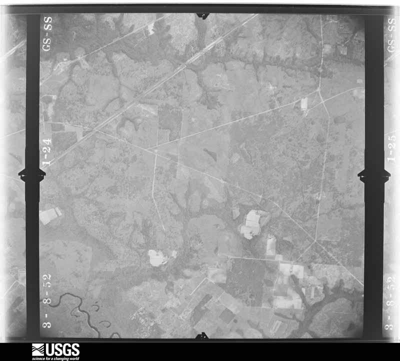 U.S. Geological Survey aerial photograph, 1952-03-08, scale 1:23600