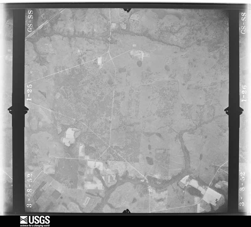 U.S. Geological Survey aerial photograph, 1952-03-08, scale 1:23600