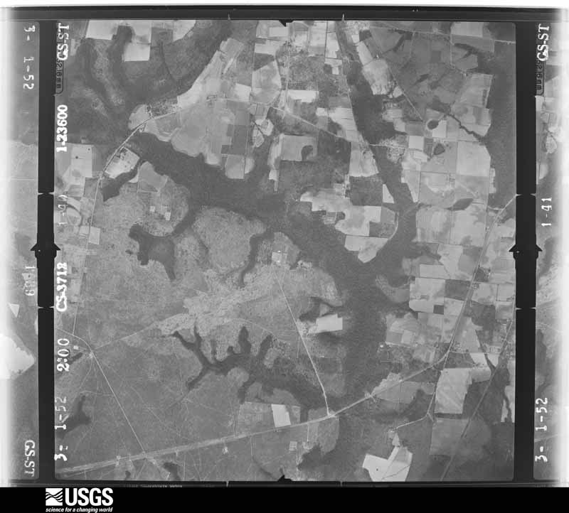 U.S. Geological Survey aerial photograph, 1952-03-01, scale 1:23600