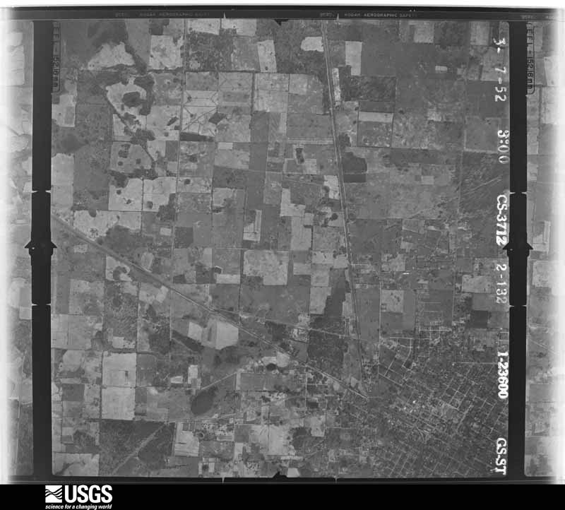 U.S. Geological Survey aerial photograph, 1952-03-07, scale 1:23600