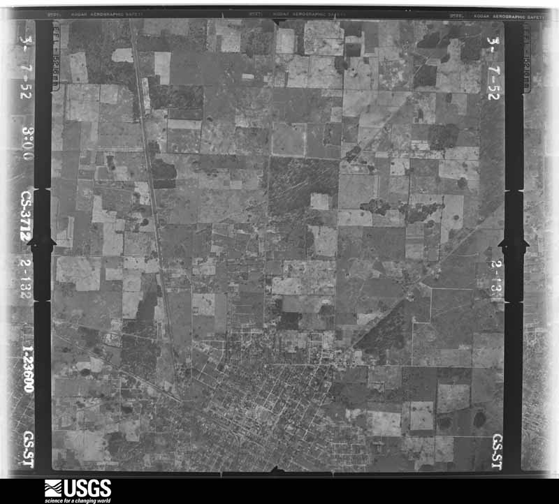 U.S. Geological Survey aerial photograph, 1952-03-07, scale 1:23600