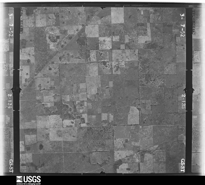 U.S. Geological Survey aerial photograph, 1952-03-07, scale 1:23600