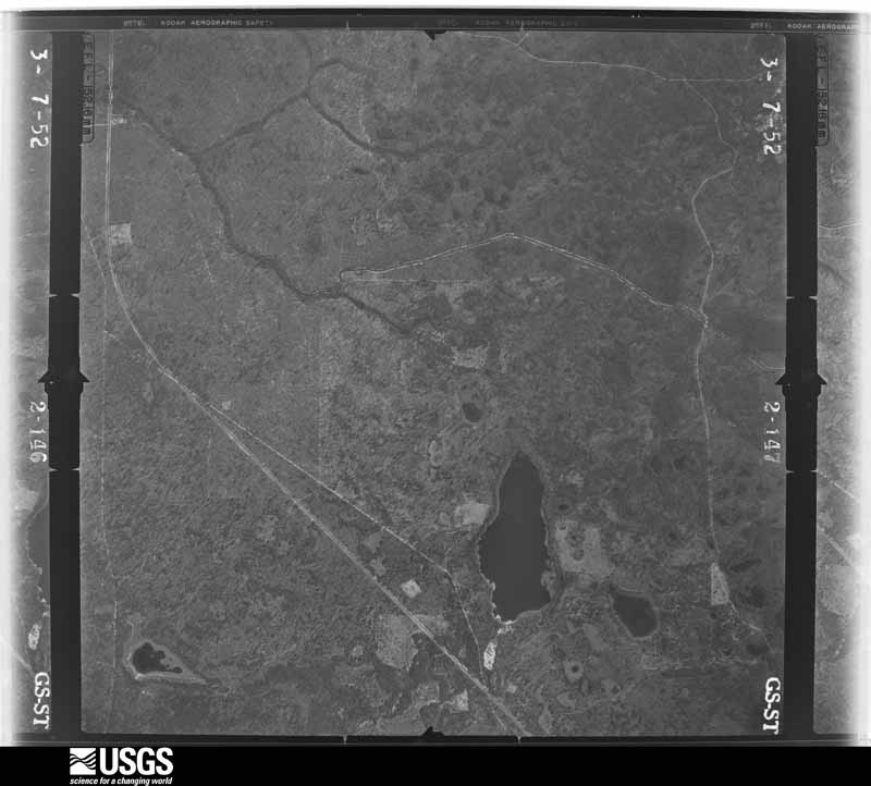 U.S. Geological Survey aerial photograph, 1952-03-07, scale 1:23600