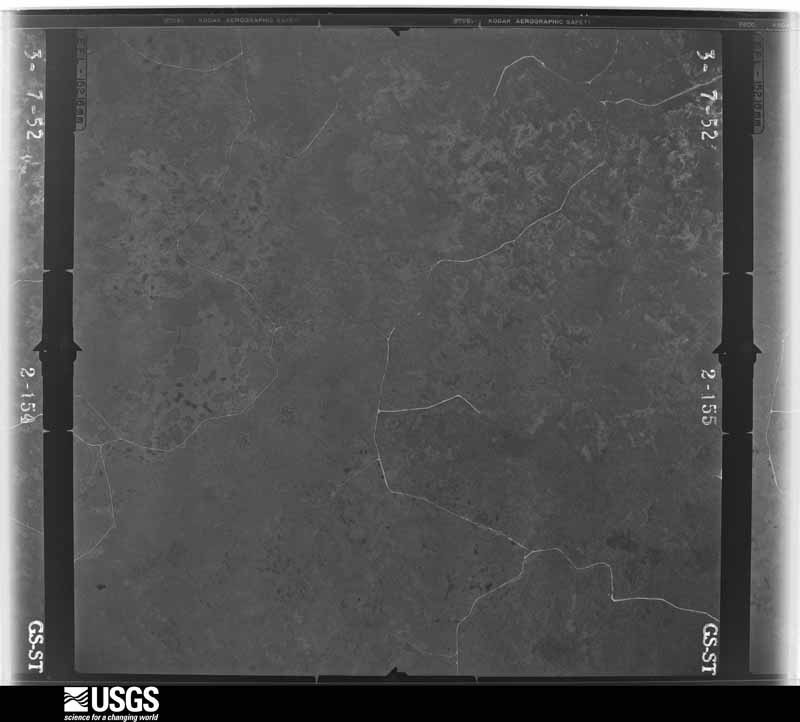 U.S. Geological Survey aerial photograph, 1952-03-07, scale 1:23600