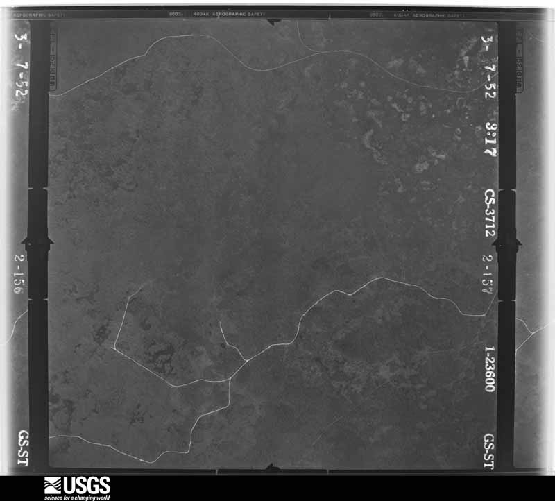 U.S. Geological Survey aerial photograph, 1952-03-07, scale 1:23600