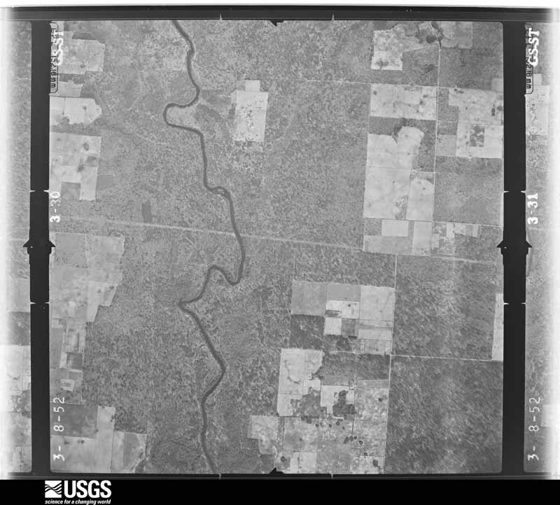 U.S. Geological Survey aerial photograph, 1952-03-08, scale 1:23600
