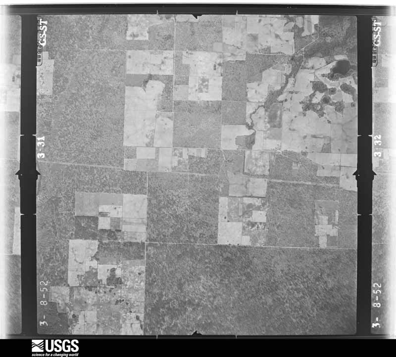 U.S. Geological Survey aerial photograph, 1952-03-08, scale 1:23600