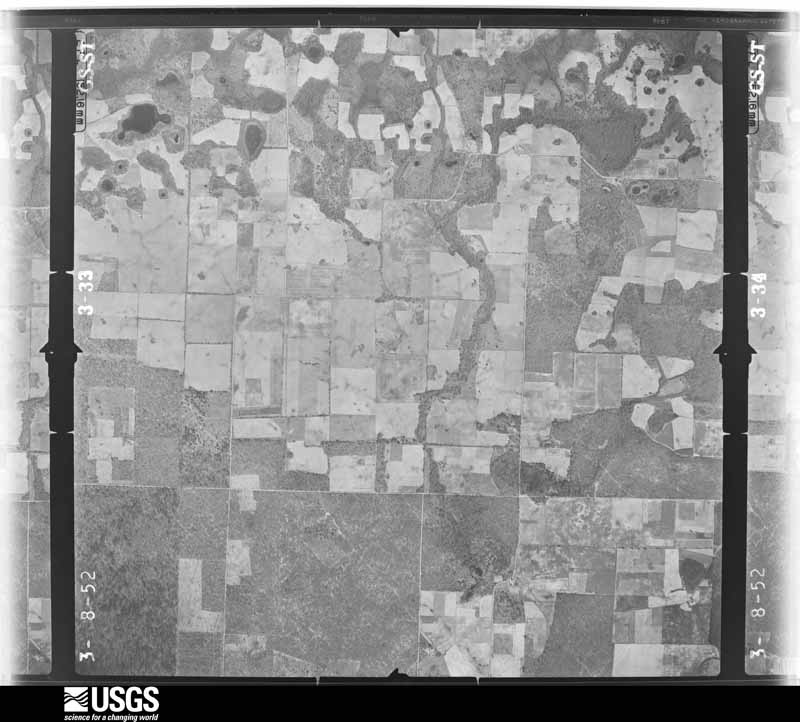 U.S. Geological Survey aerial photograph, 1952-03-08, scale 1:23600