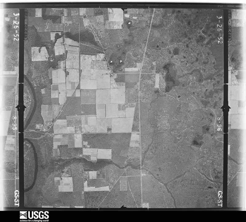 U.S. Geological Survey aerial photograph, 1952-03-26, scale 1:23600