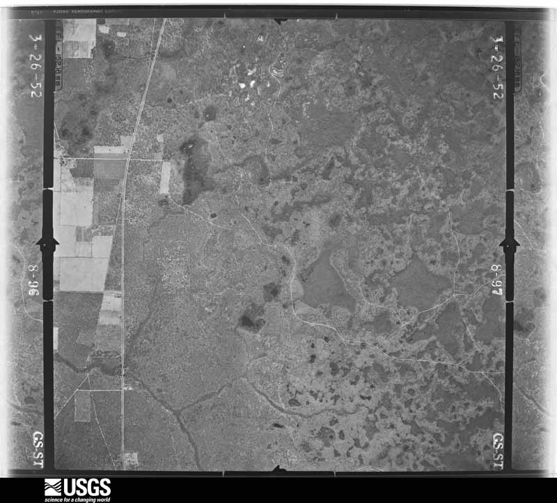 U.S. Geological Survey aerial photograph, 1952-03-26, scale 1:23600