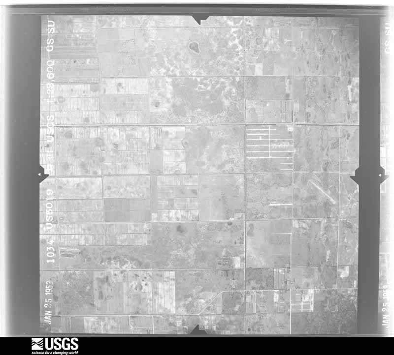 U.S. Geological Survey aerial photograph, 1953-01-25, scale 1:23600